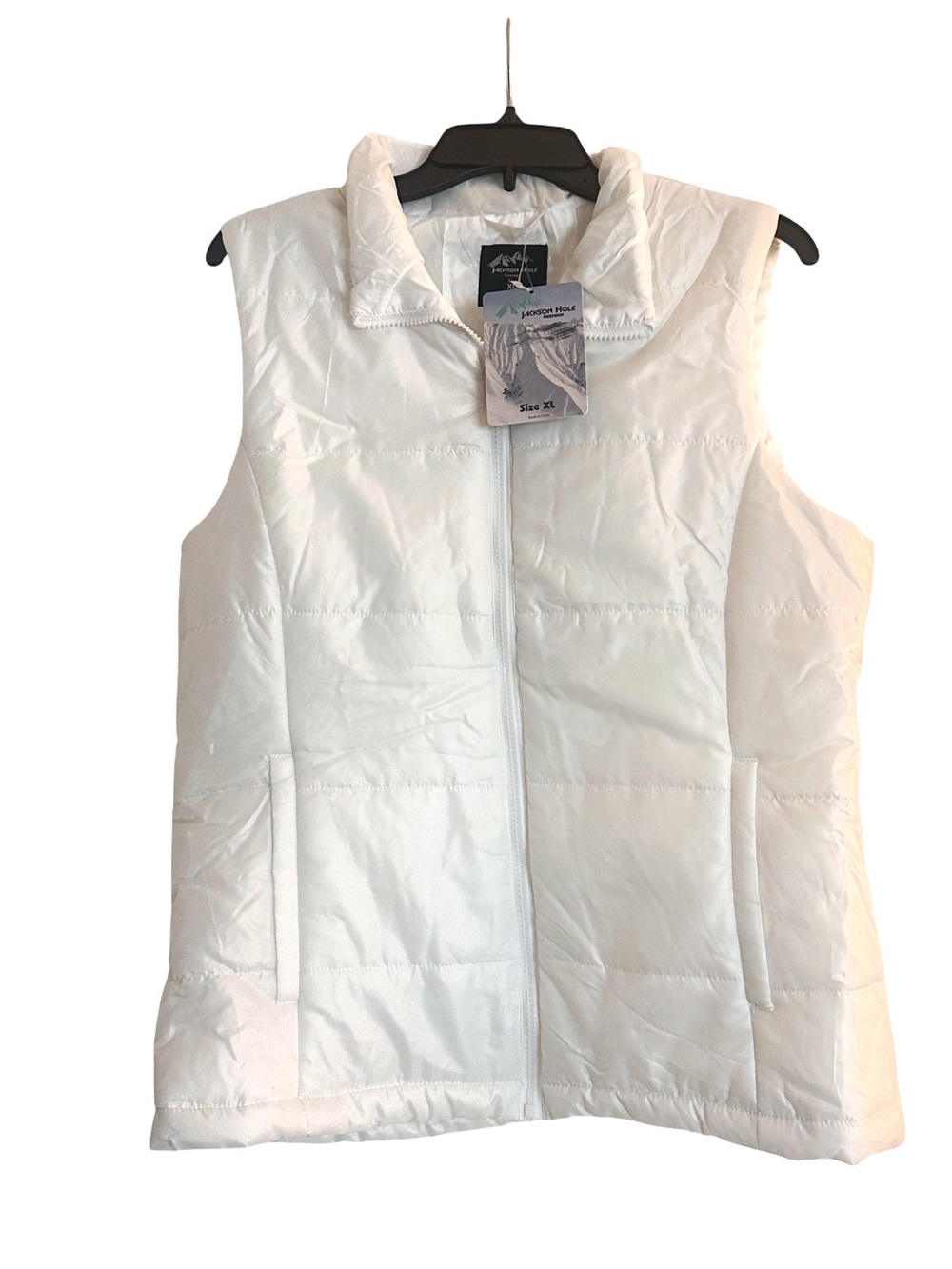NWT Jackson Hole Outerwear White Lightweight Full Zip Quilted Puffer Vest